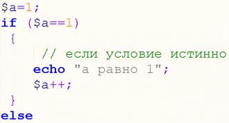 Условные операторы php if, switch и тернарный оператор Правило ЛЖИ или что считается ложным